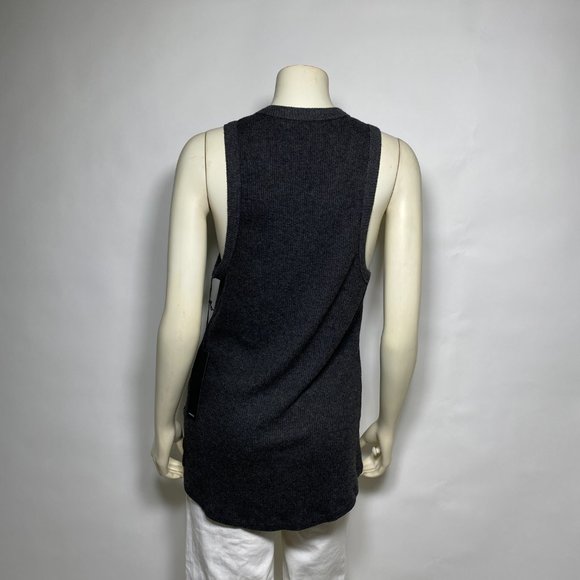 NAHMIAS Grey Cotton/Cashmere Tank Top - Picture 3 of 7